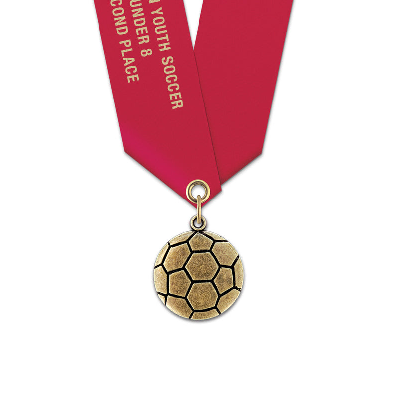 1-1/8" Custom CX Award Medal With Satin Neck Ribbon