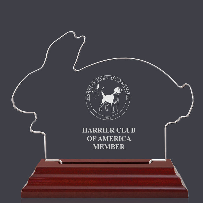 Engraved Rabbit Shaped Acrylic Award Trophy