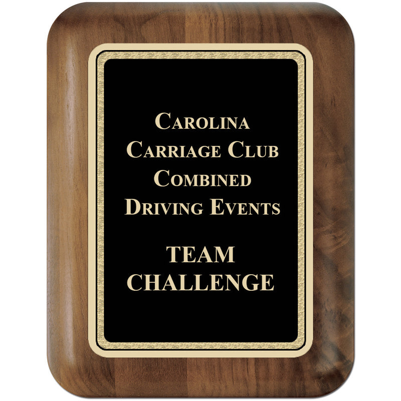 7" x 9"  Genuine Walnut Award Plaque