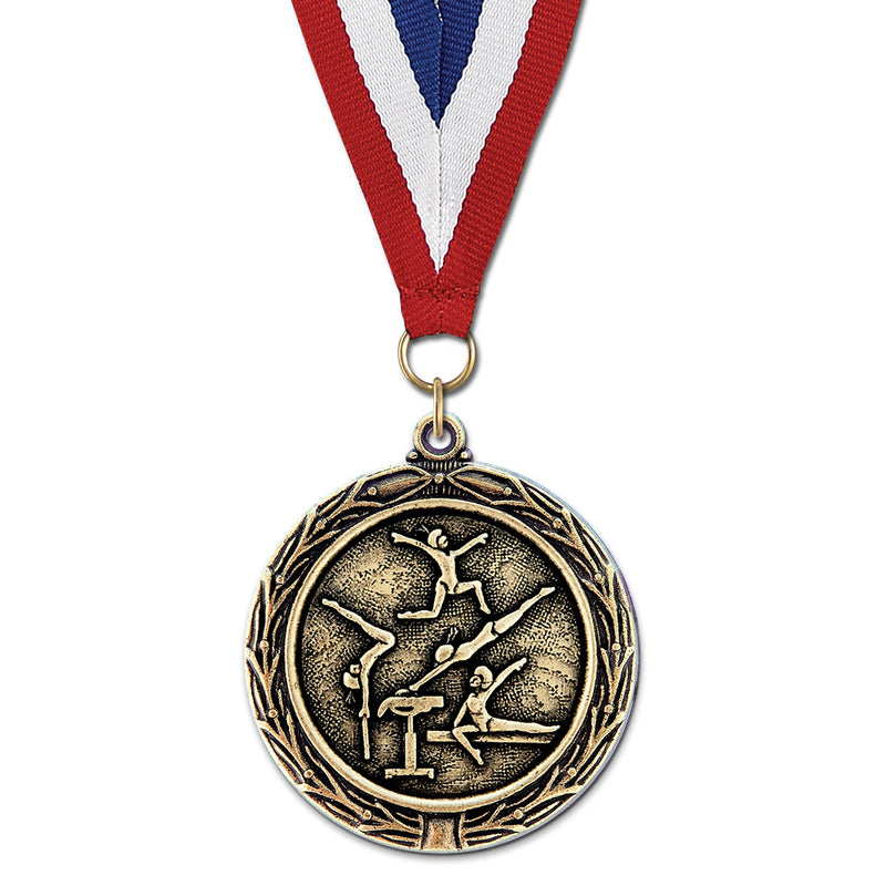 1-1/2" Custom MX Award Medal With Grosgrain Neck Ribbon