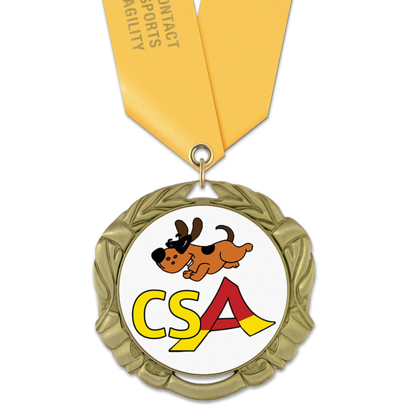 2-3/4"  Custom XBX Award Medal w/ Satin Neck Ribbon