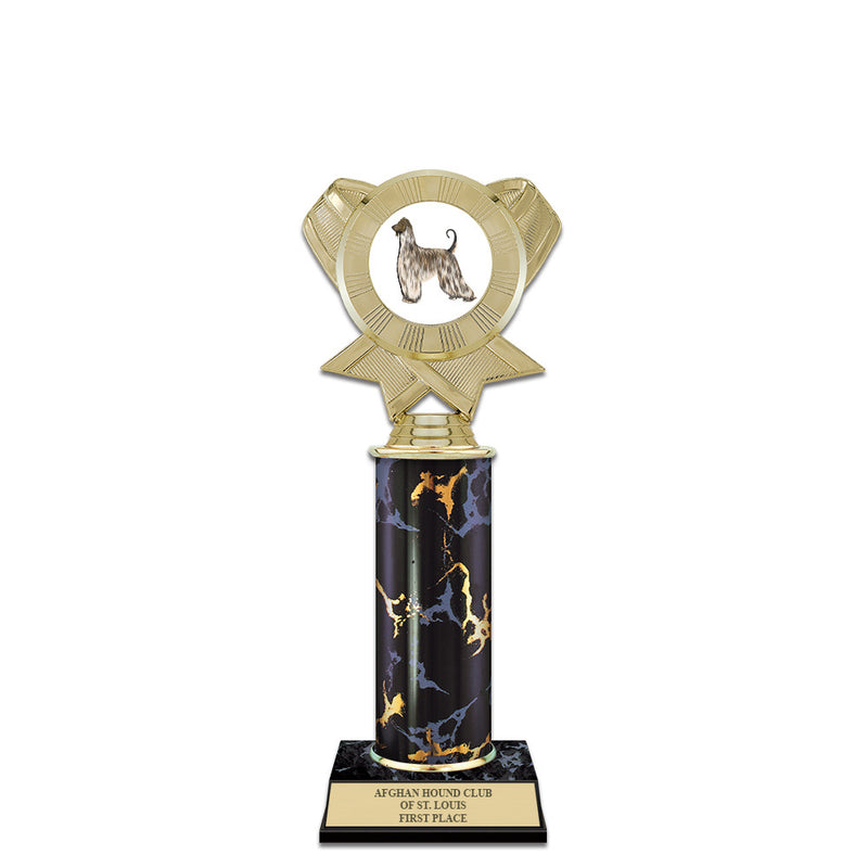 10" Custom Black/Gold Award Trophy w/Insert Top