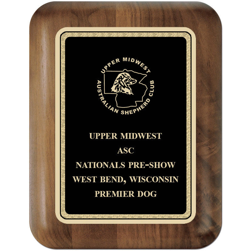 7" x 9"  Genuine Walnut Award Plaque