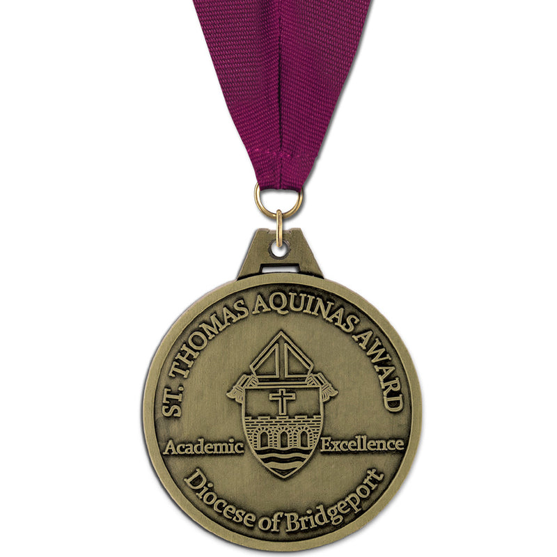 2-1/2"  HS Award Medal w/ Grosgrain Neck Ribbon