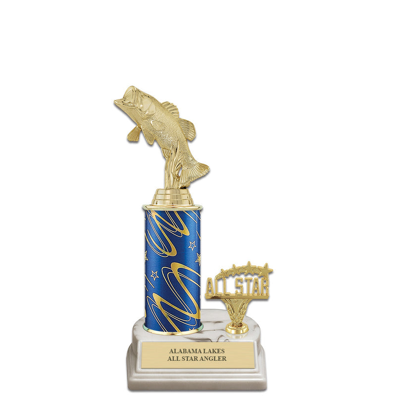 10" White Base Award Trophy With Trim