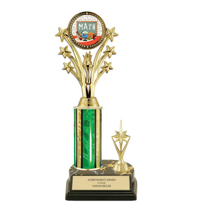 10" Black Base Award Trophy With Trim