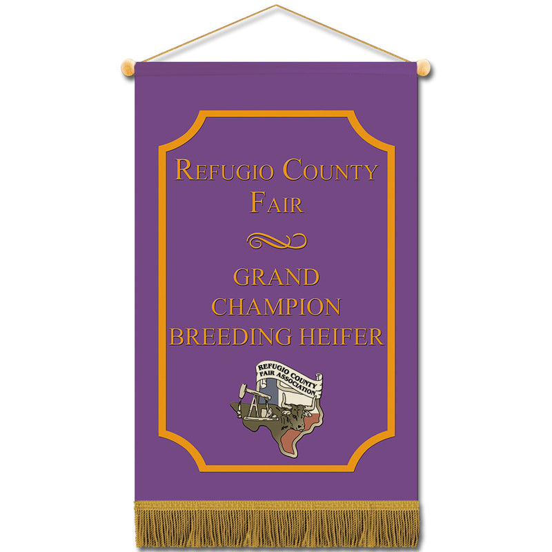 11-1/2"h x 18-1/2"w Cloth Mini Banners w/ Fringe