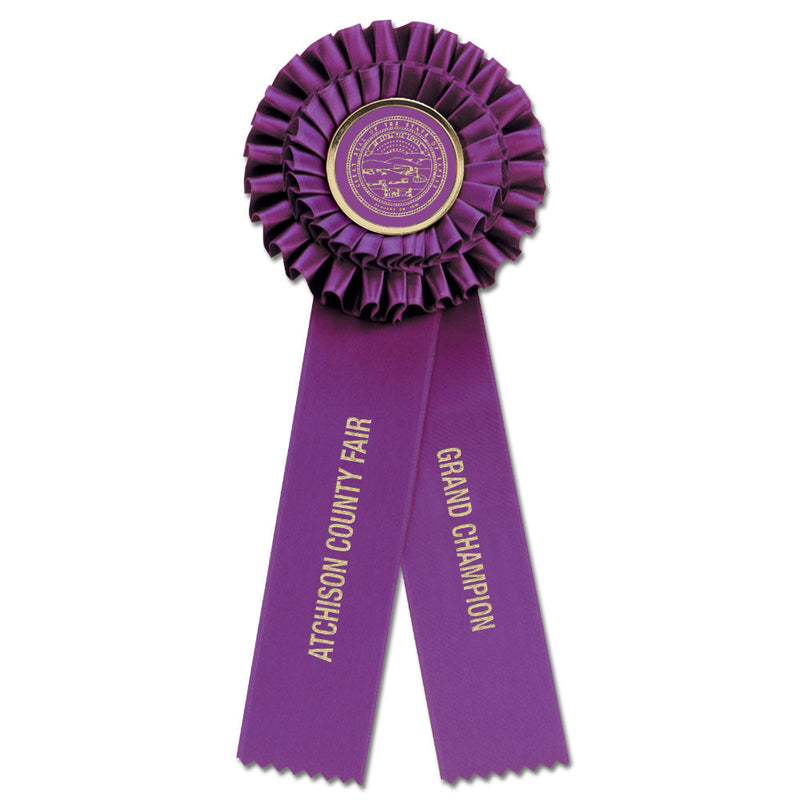 Luxury 2 Rosette Award Ribbon