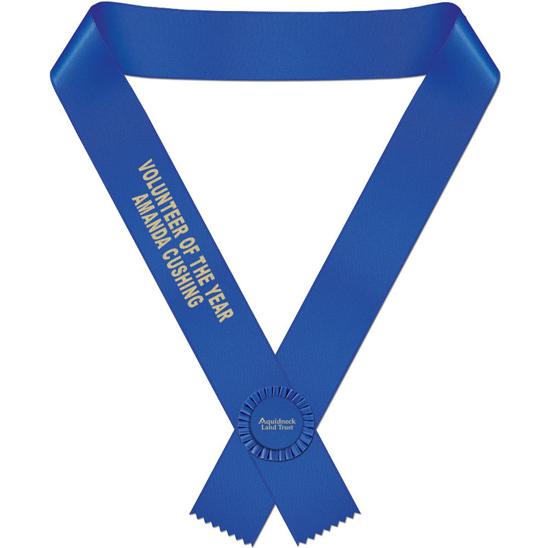 Custom Award Sash w/Rosette 29-42 Letters