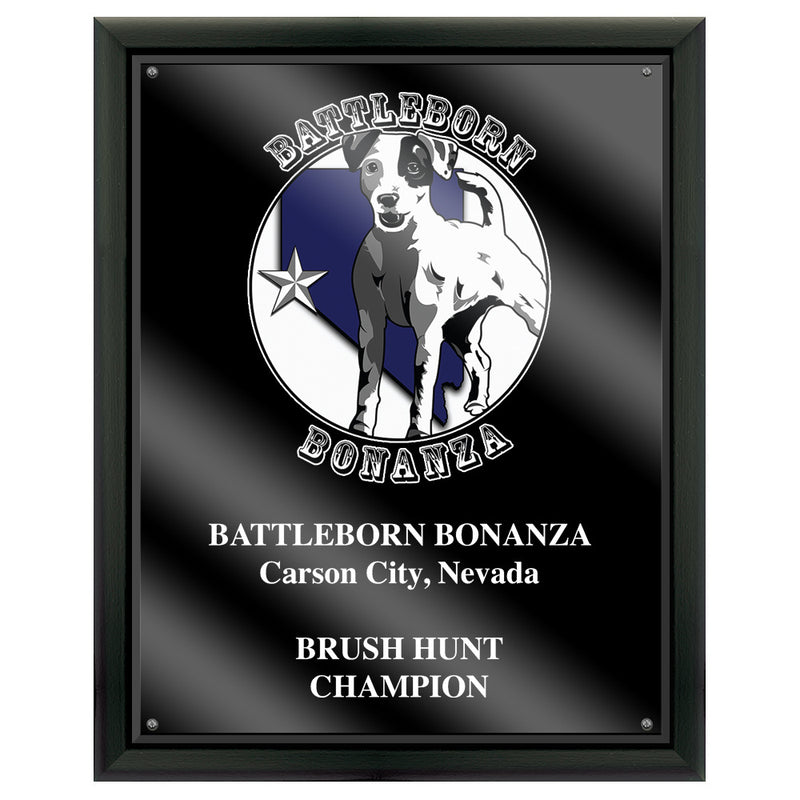 8" x 10" Custom Full Color Black Plaque With Acrylic Overlay