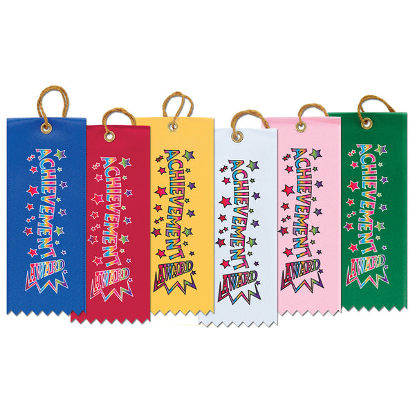 2" X 5" Stock Mulitcolor Square Top Achievement Award Ribbon