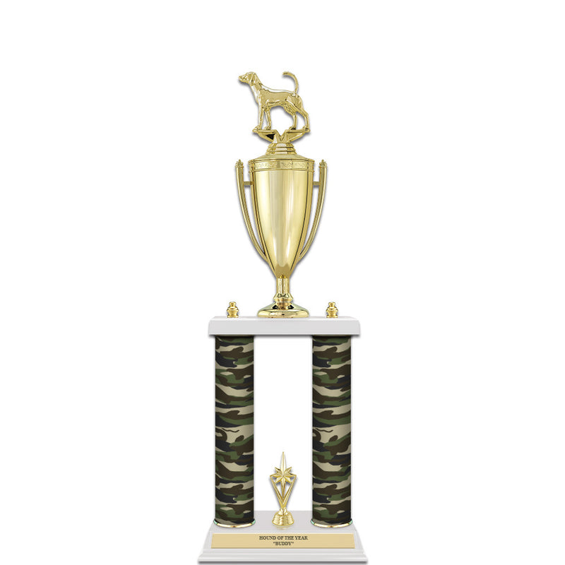 22" White Finished Award Trophy With Loving Cup And Trim