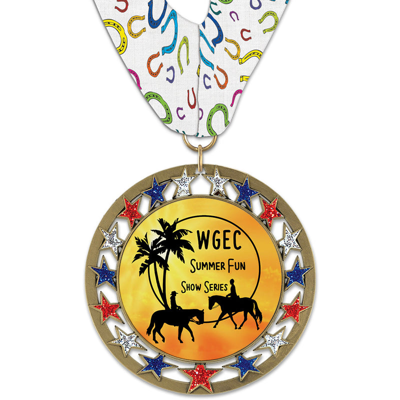 2-3/4"  Custom RSG Award Medal w/ Millennium Neck Ribbon