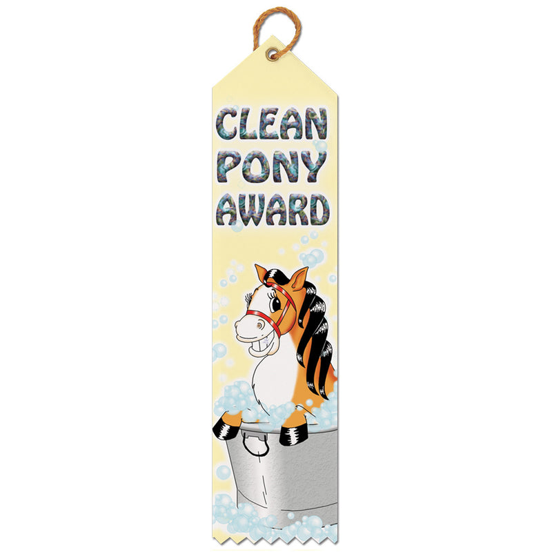 2" X 8" Stock Multicolor Point Top Clean Pony Award Ribbon