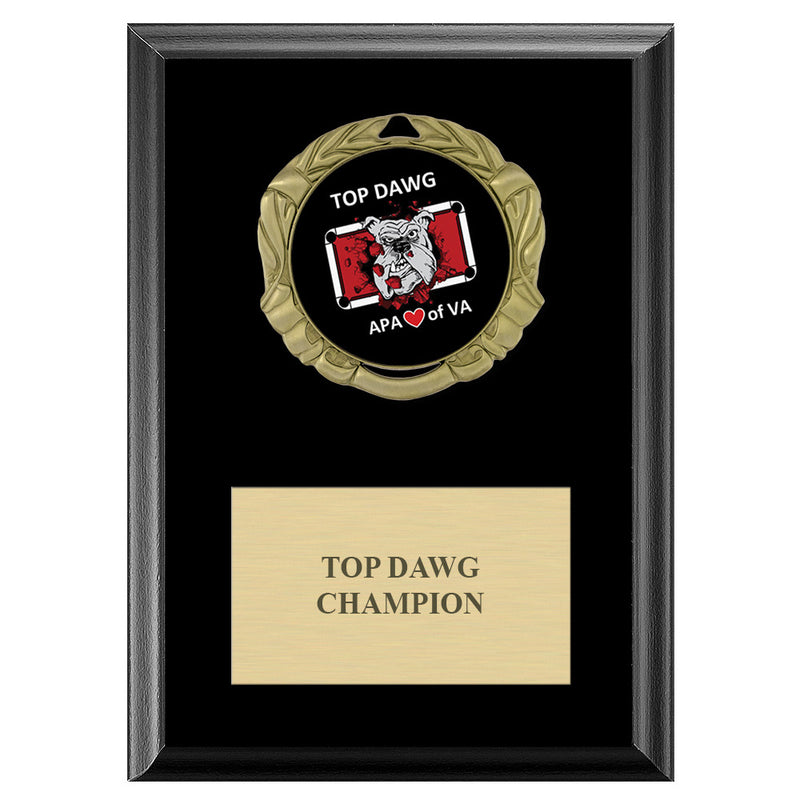 5" x 7"  XBX Medal Award Plaque - Black Finish