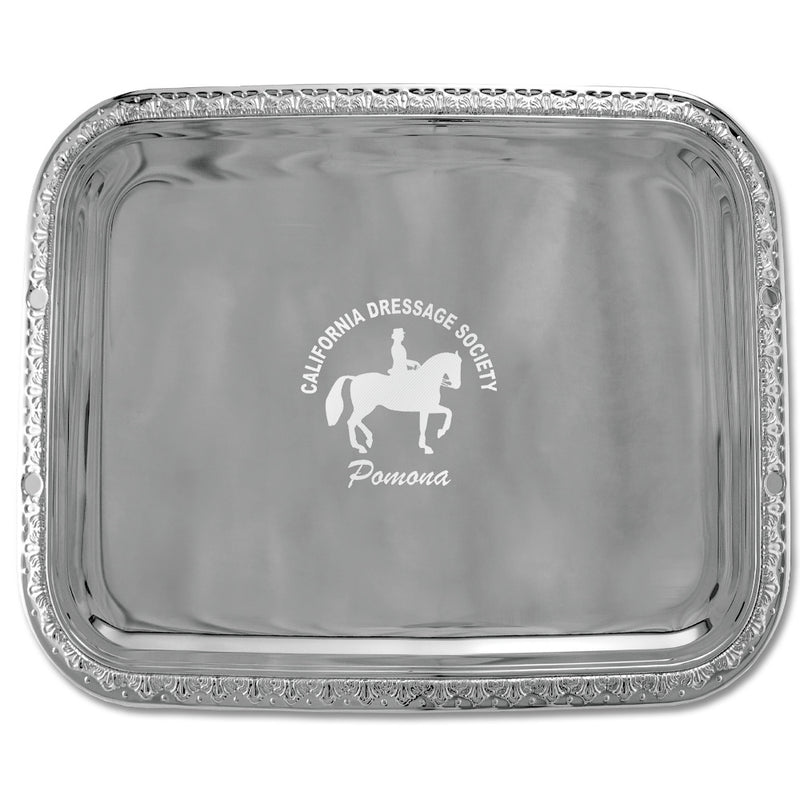 16-1/2" x 12" Beaded Rectangular Award Tray