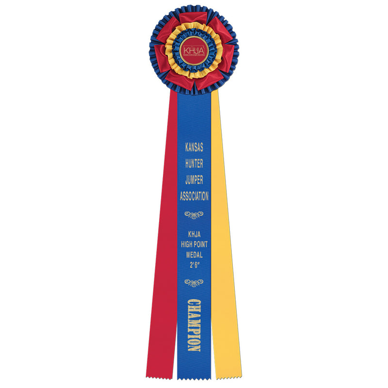 Mansfield 3 Rosette Award Ribbon