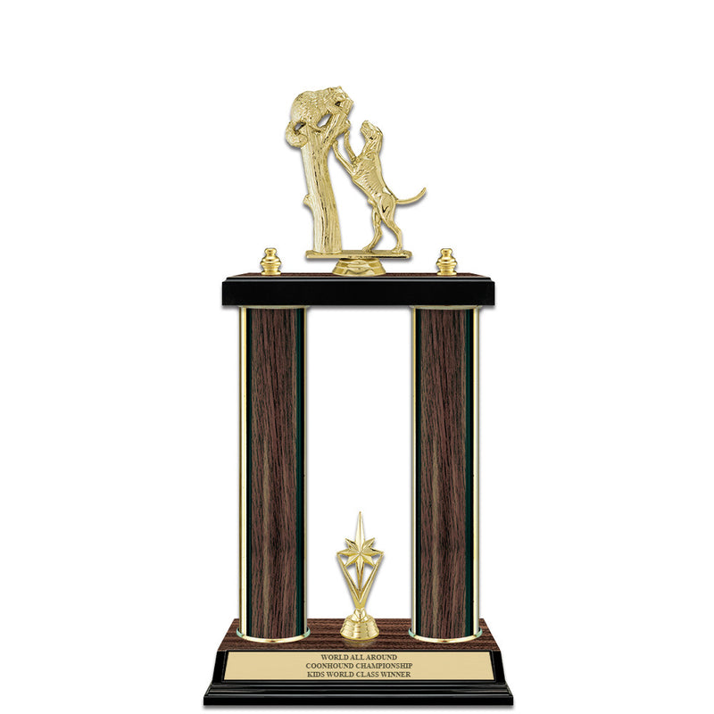 15" Walnut Finished Award Trophy With Trim