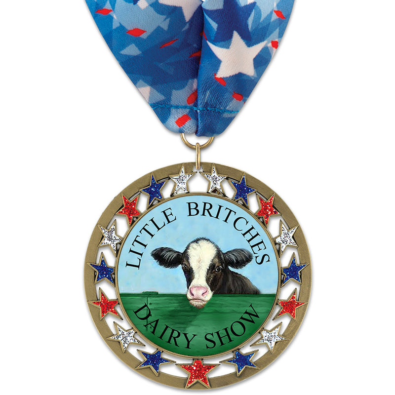 2-3/4"  Custom RSG Award Medal w/ Millennium Neck Ribbon