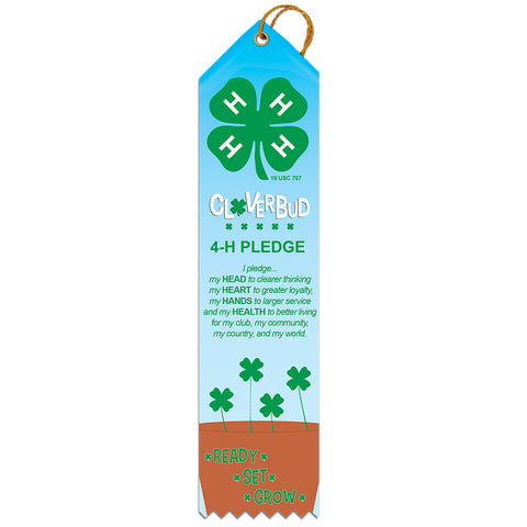 2" X 8" Stock Multicolor Point Top Clover Pledge Award Ribbon