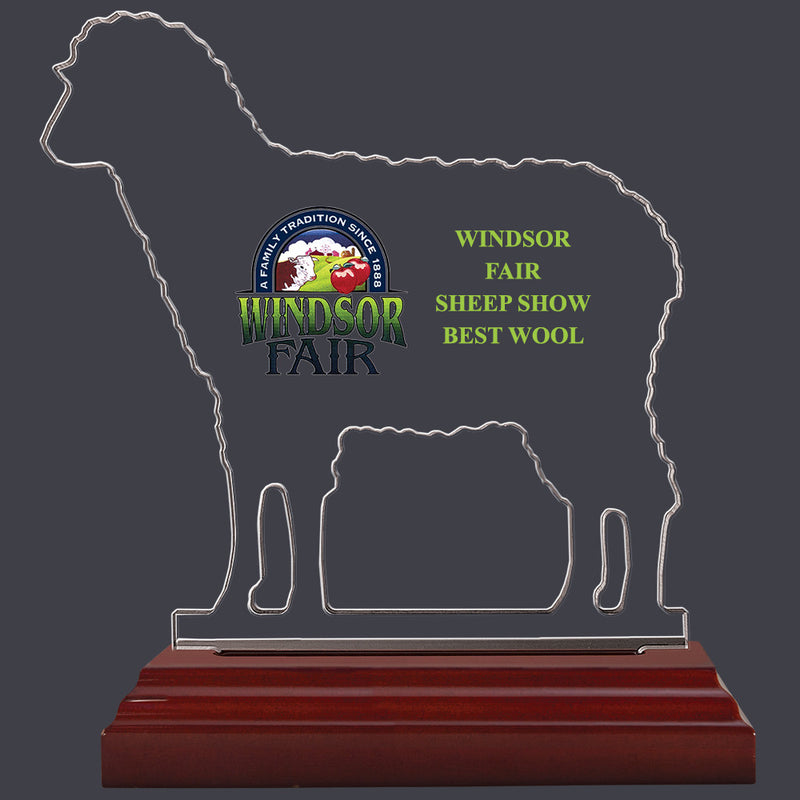 7" Custom Enrgaved Sheep Shaped Acrylic Award