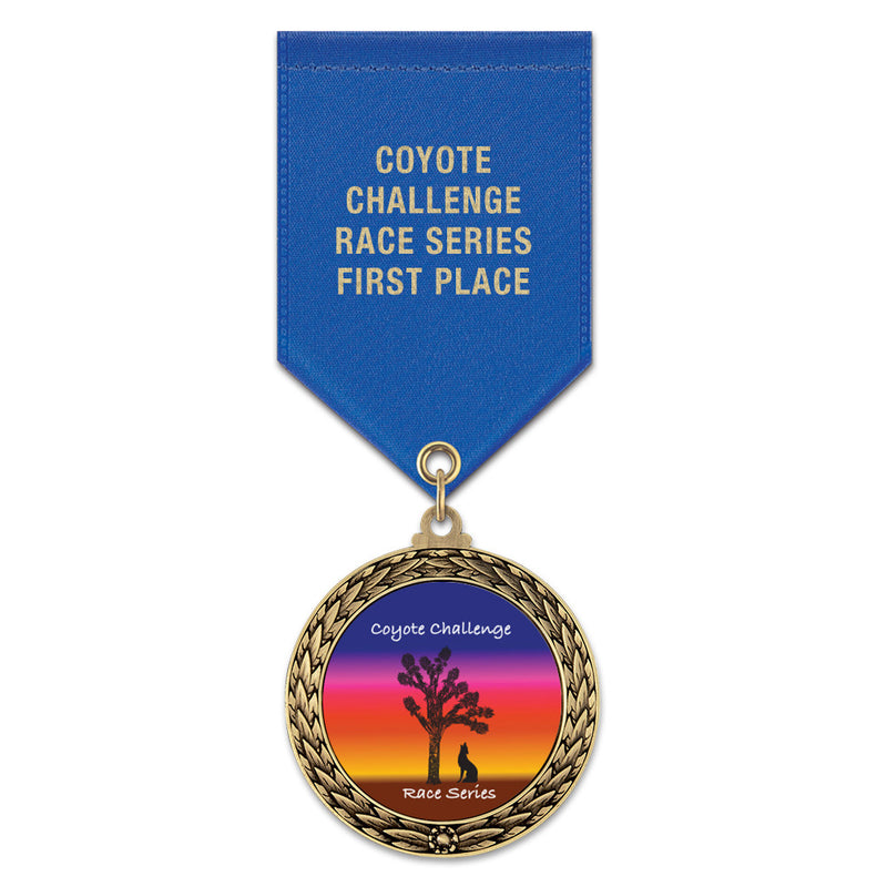 1-3/4”  Custom LFL Award Medal w/ Satin Drape