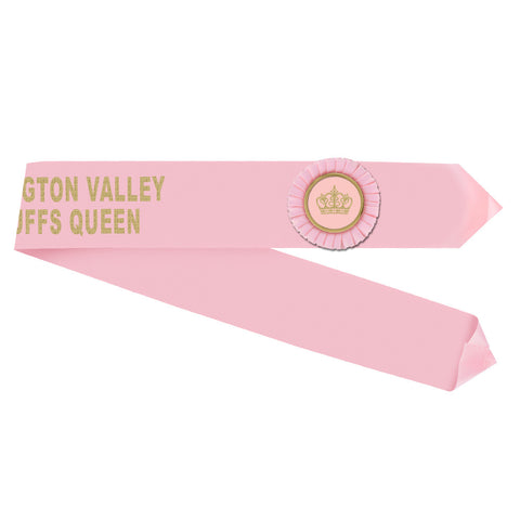 Custom Award Half Sash w/Rosette 29-42 Letters