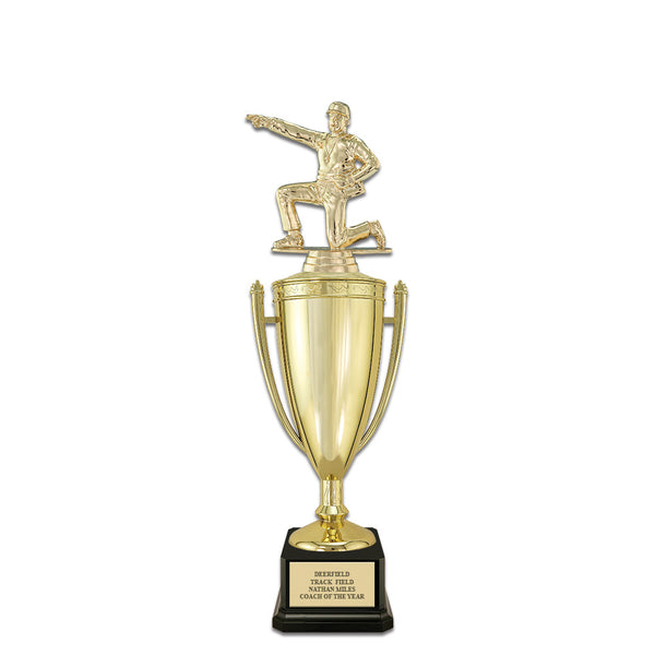 14" Award Trophy With Square Base And Loving Cup