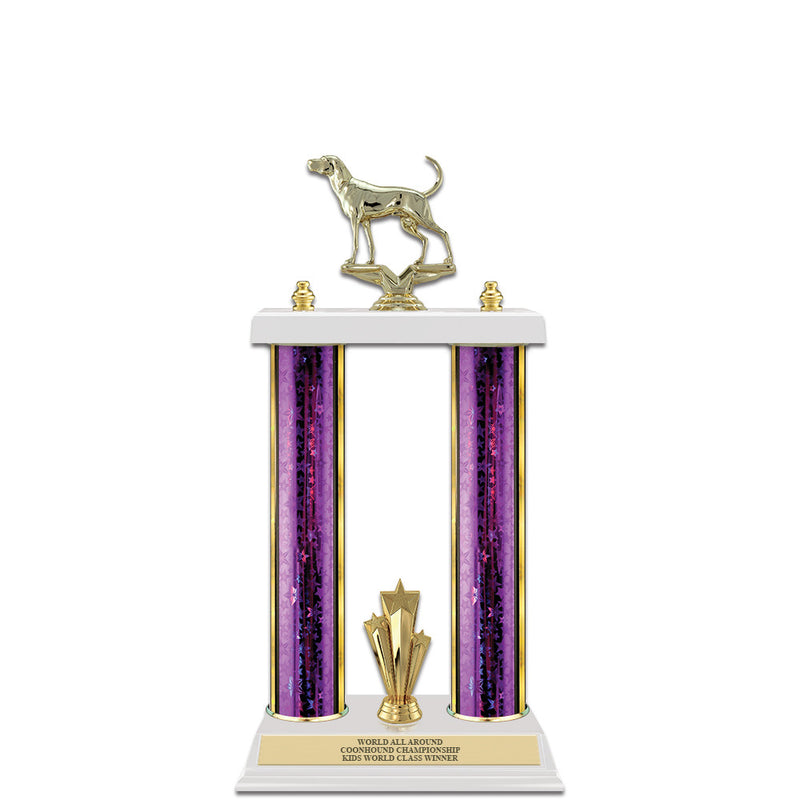 15" White Finished Award Trophy With Trim