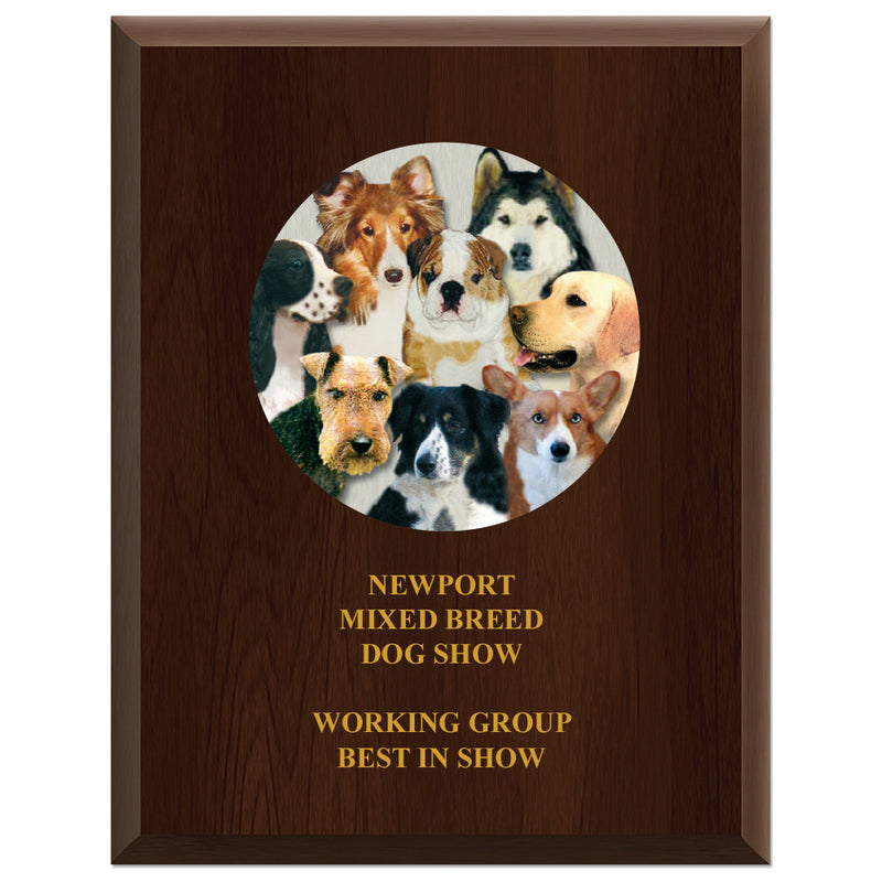 7" x 9" Custom Full Color Cherry Plaque With Imprint