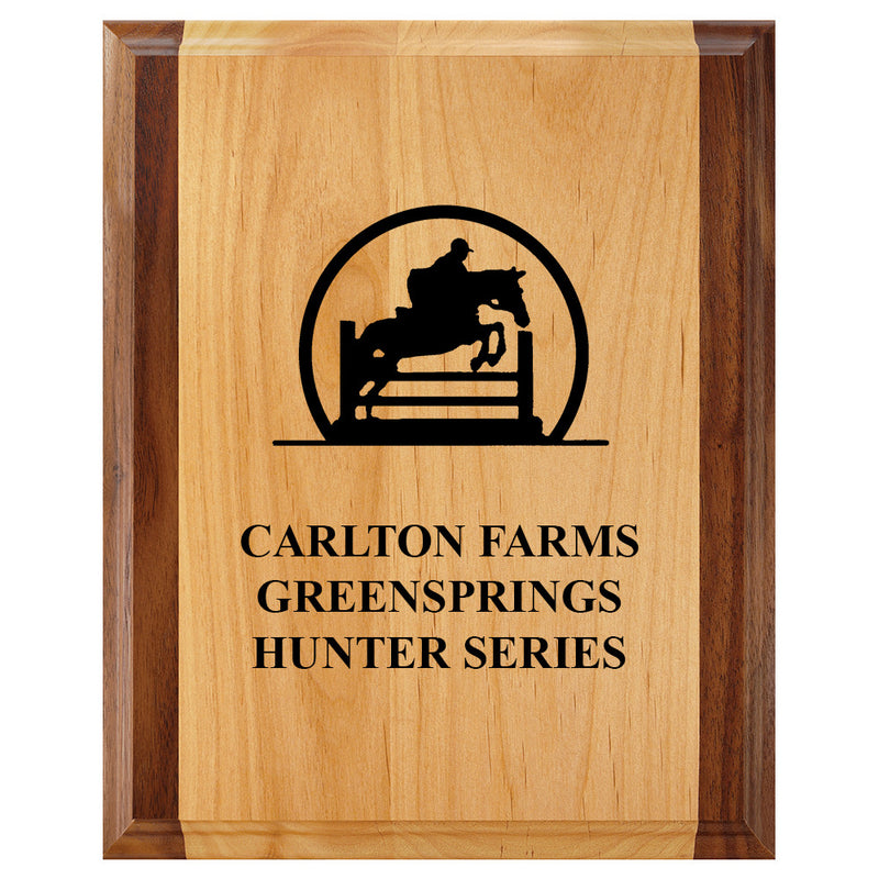 8" x 10"  Full Color Award Plaque - Red Alder & Walnut