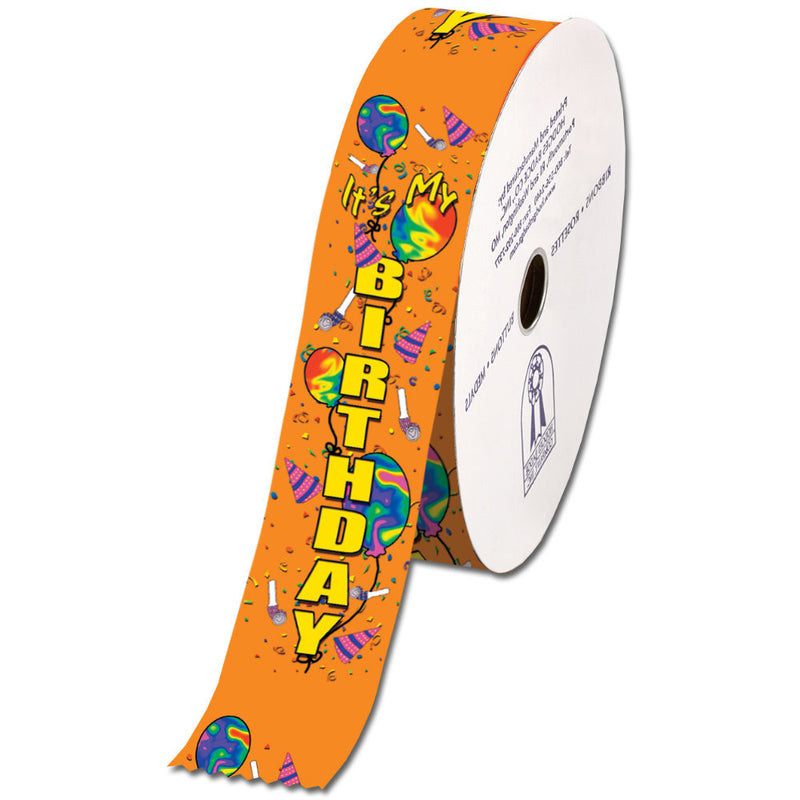 2" X 100 Yards Stock It's My Birthday! Award Ribbon Roll