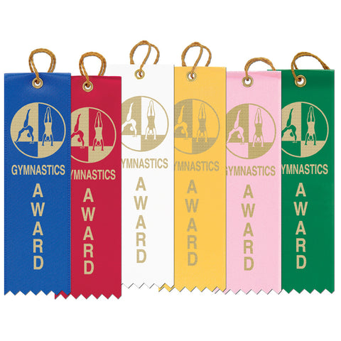 1-5/8" X 5-1/2" Stock Square Top Gymnastics Award Ribbon