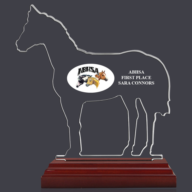 Custom Horse Shaped Acrylic Award Trophy