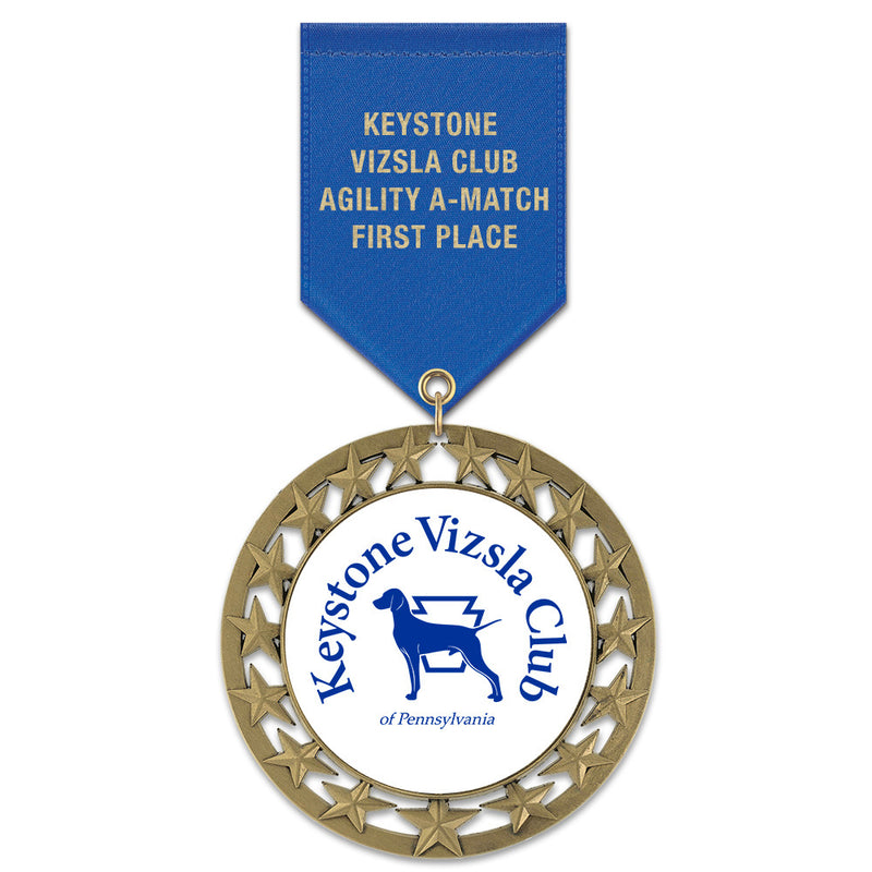 2-3/4"  Custom RS14 Award Medal w/ Satin Drape