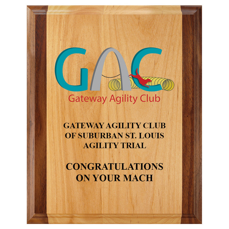 8" x 10"  Full Color Award Plaque - Red Alder & Walnut