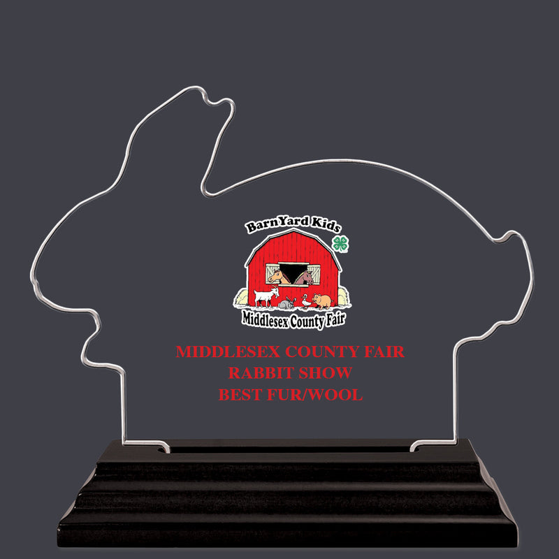 4-1/4" Custom Engraved Rabbit Shaped Acrylic Award