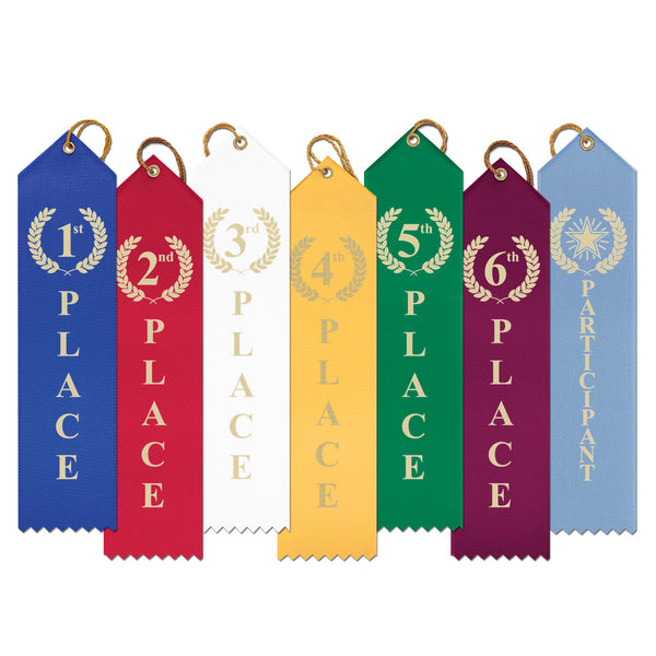 2" X 8" Stock Point Top Laurel Wreath Award Ribbon