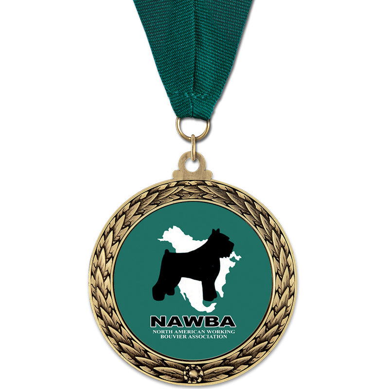 2-5/8" Custom GFL Award Medal With Grosgrain Neck Ribbon