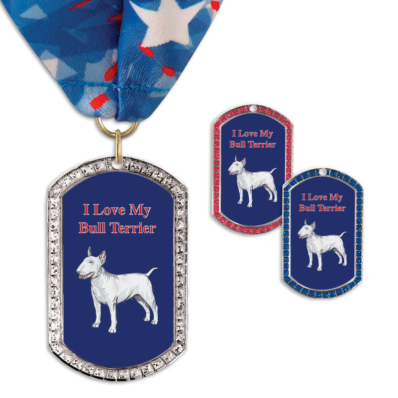 1-3/8" x 2-1/4"  Custom GEM Tag Award Medal w/ Millennium Neck Ribbon