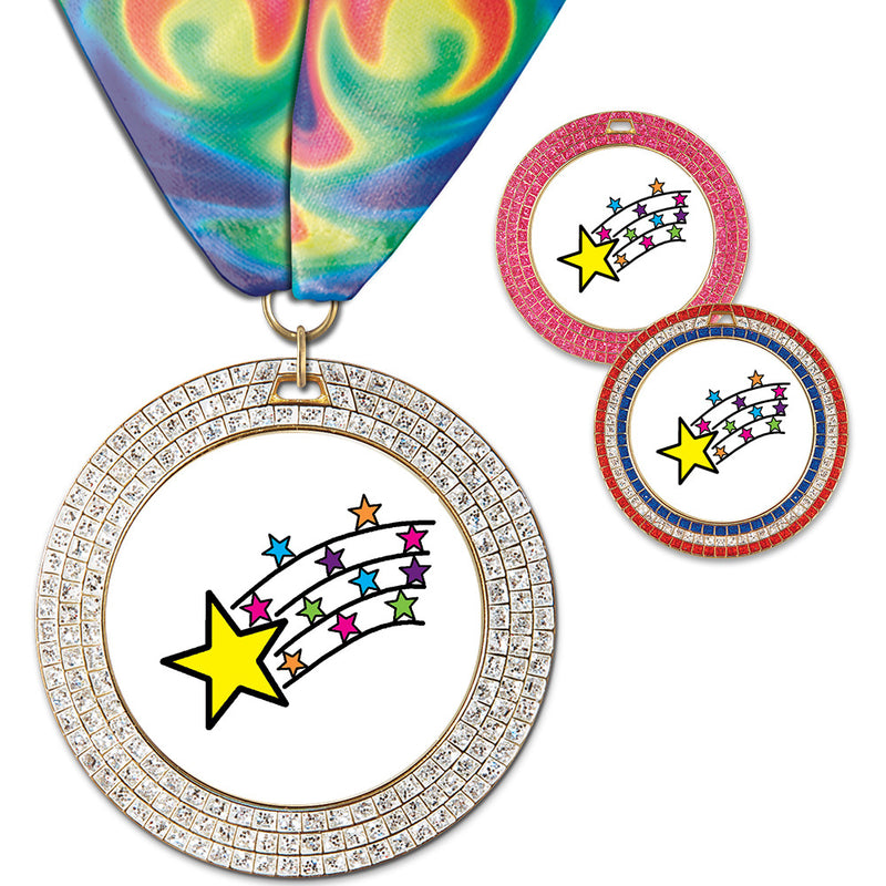 2-3/4”Custom GEM Award Medal With Millennium Neck Ribbon