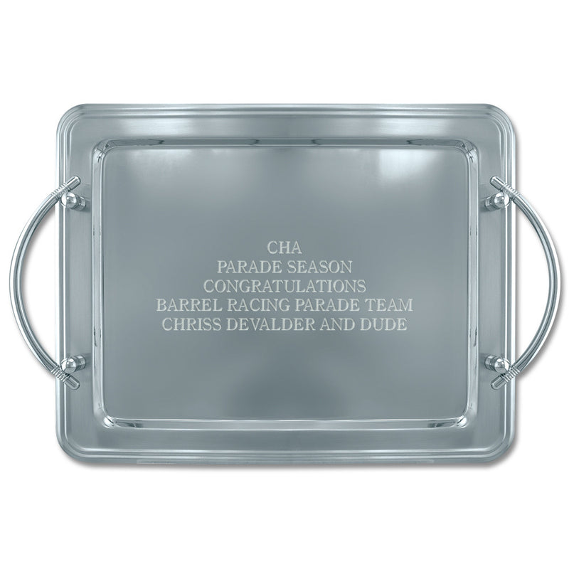 14" x 11" Rectangular Award Tray With Handles