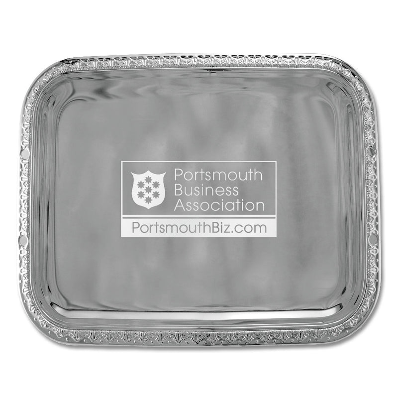 12" x 9" Beaded Rectangular Award Tray