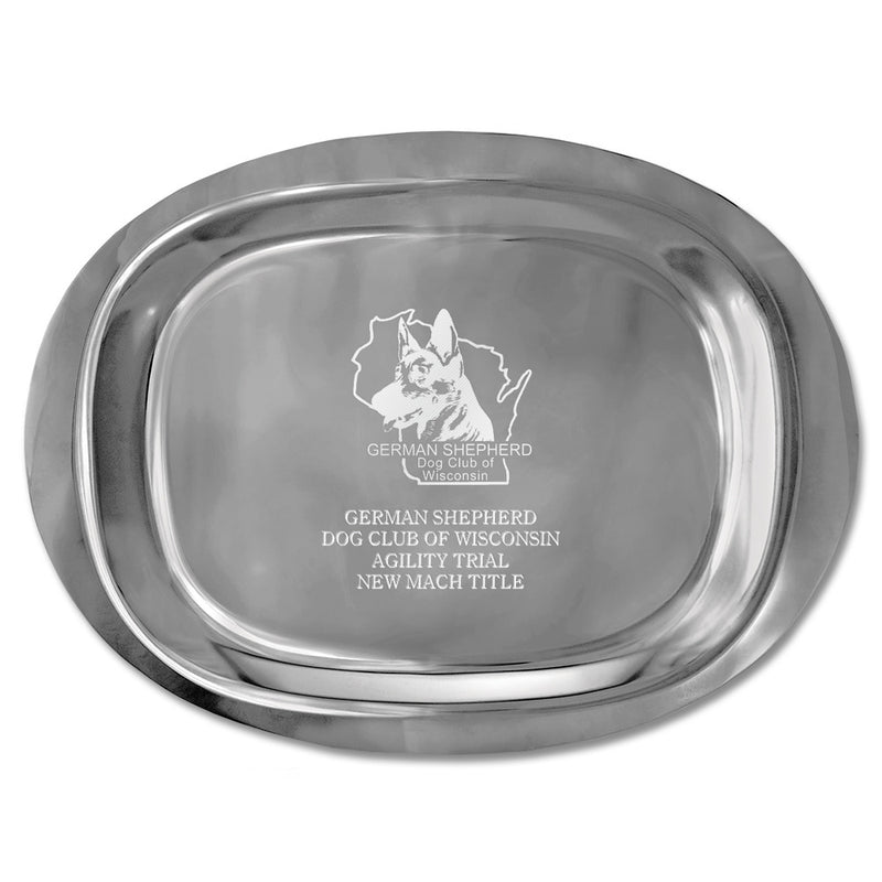 18" x 13" Oval Plain Edge Award Tray