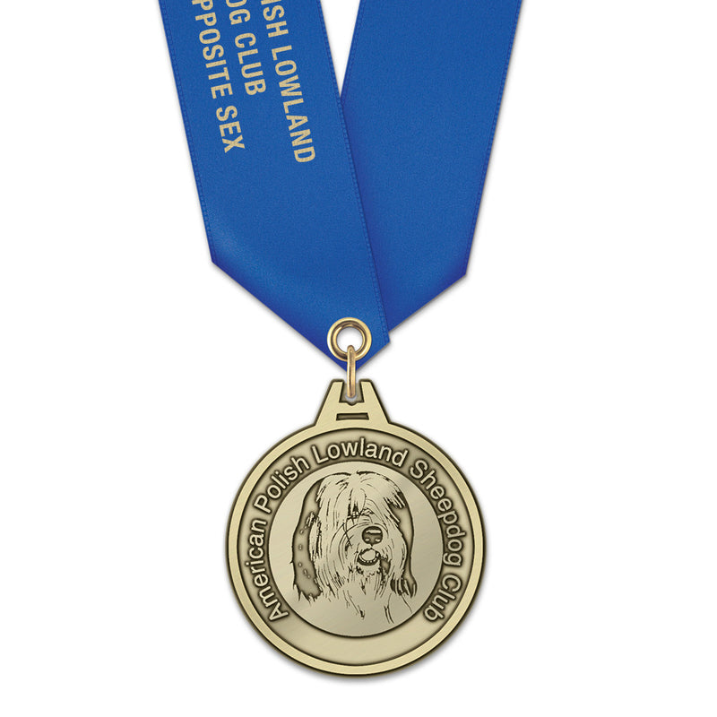 1-3/4"  HL Award Medal w/ Satin Neck Ribbon