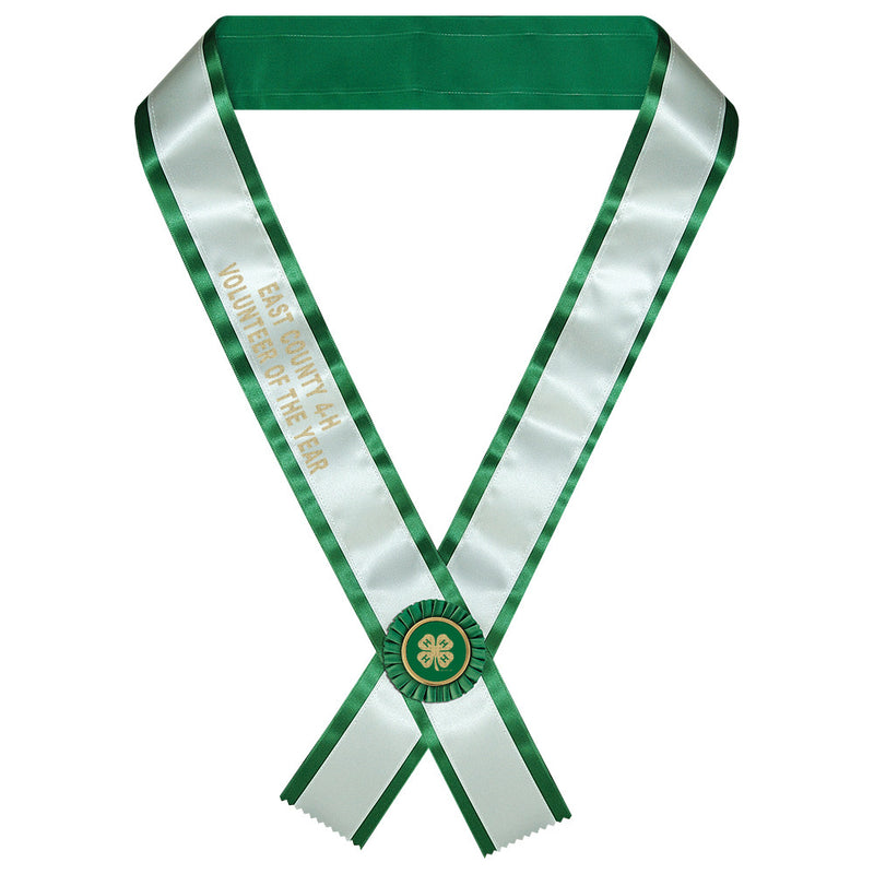 Custom 2 Layer Contestant Award Sash w/Rosette 29-42 Letters