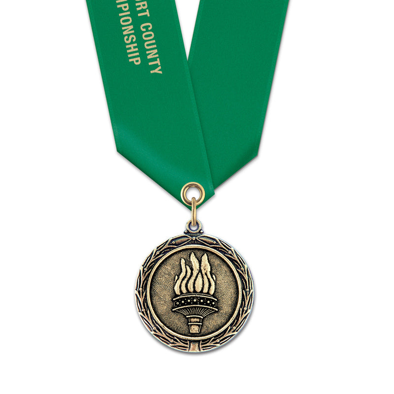 2-1/4" Custom LX Award Medal With Satin Neck Ribbon