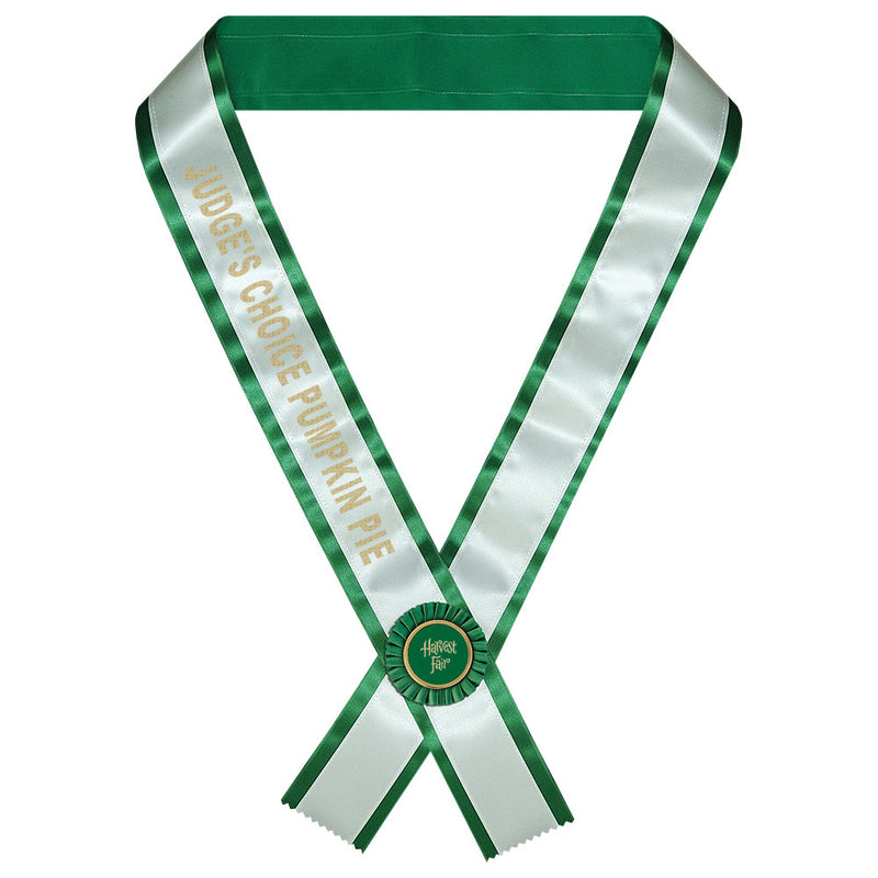 Custom 2 Layer Contestant Award Sash w/Rosette 15-28 Letters