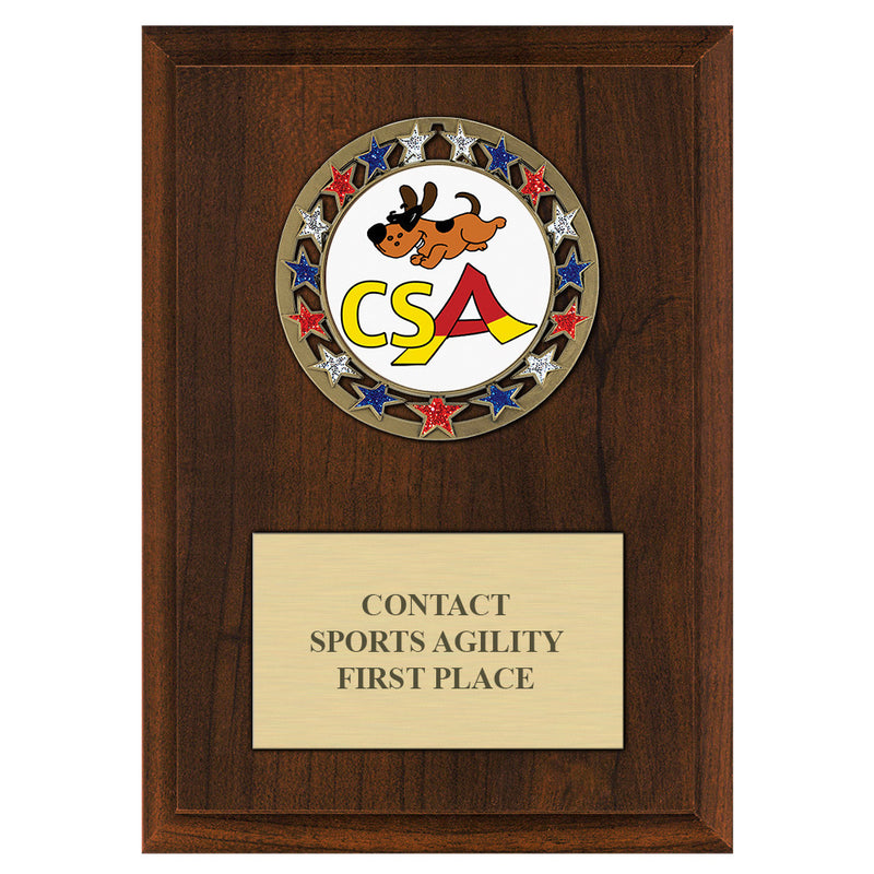 5" x 7"  RSG Award Medal Plaque - Cherry Finish