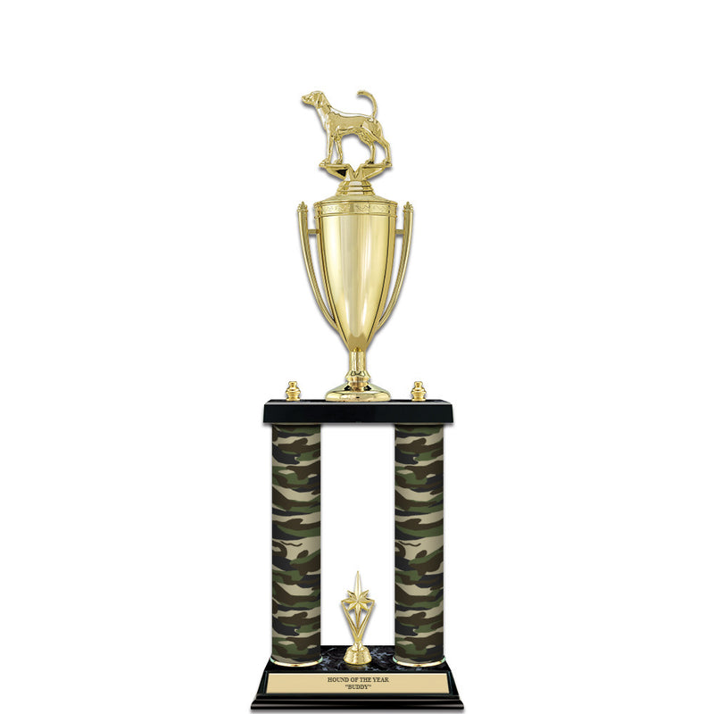 22" Black Finished Award Trophy With Loving Cup And Trim